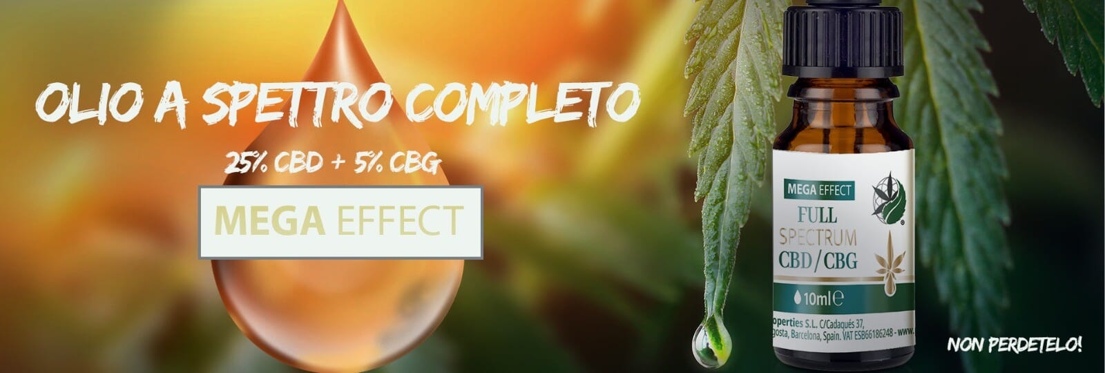 NUOVO OLIO A SPETTRO COMPLETO DI CANNABIS SATIVA 25% CBD 5% CBG PLANT OF REMEDY